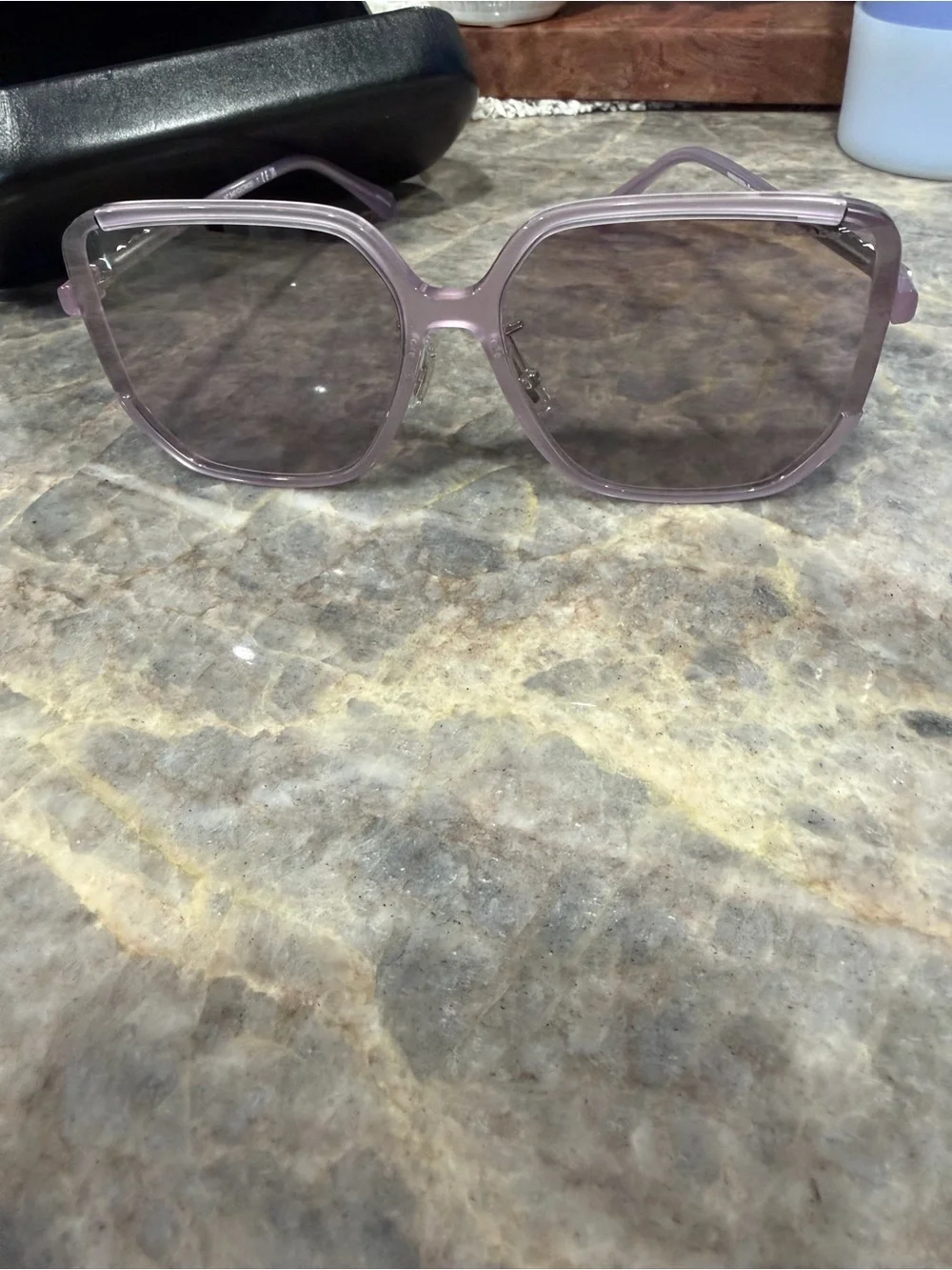Coach Lilac Oversized Square Sunglasses
